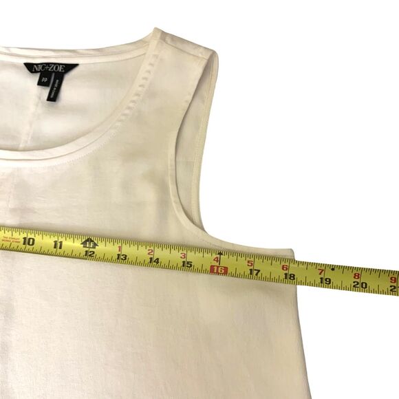 Nic + Zoe Silky White Sleeveless Tunic Tops Blouse Size PP - Picture 13 of 14